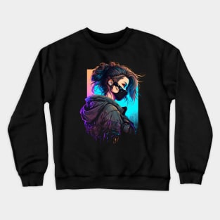 Cyberpunk Emo/Scene Girl Graphic Crewneck Sweatshirt